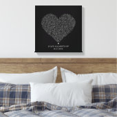 結婚式と記念日のためのワードクラウド キャンバスプリント (インサイチュ (寝室))