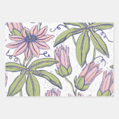 結婚式にぴったりなかわいい色と花のデザイン ラッピングペーパーシート (正面2)