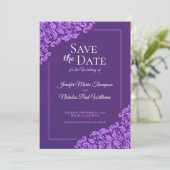 結婚式にぴったりなエレガントなクラシックデザインのカード - 花の装飾付き 招待状 (スタンド正面)