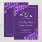 結婚式にぴったりなエレガントなクラシックデザインのカード - 花の装飾付き 招待状 (正面/裏面)