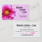 結婚式によっては花柄の花屋のダリアのピンクが開花します 名刺 (正面/裏面)
