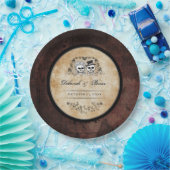 結婚式に一致させるハロウィンゴシック様式ブラウンの骨組 ペーパープレート (パーティー)