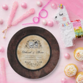 結婚式に一致させるハロウィンゴシック様式ブラウンの骨組 ペーパープレート (パーティー)