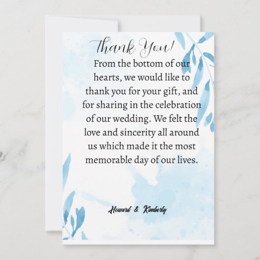 結婚式に出席していただいたお礼のカード サンキューカード (正面)