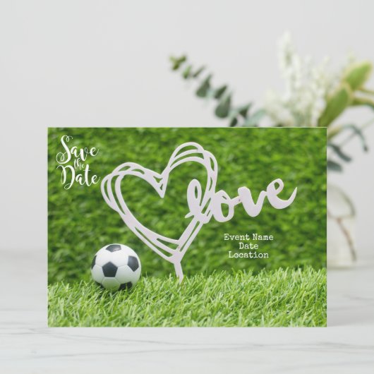 結婚式に対する愛情を持ったサッカーボールがデートを救う 招待状 (スタンド正面)