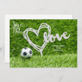 結婚式に対する愛情を持ったサッカーボールがデートを救う 招待状 (正面/裏面)
