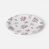 結婚式に最適な花柄の背景デザイン ペーパープレート (アングル)