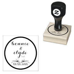 結婚式に最適 – Romantic 2" x 2" Wood Art ラバースタンプ