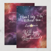 結婚式に私のブライズメイドになってくれる？星空 招待状 (正面/裏面)