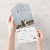 結婚式のお知らせと披露宴が１つになったカード オールインワン招待状 (貼ってはがせる)