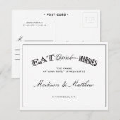 結婚式のお知らせ | 出席の葉書 出欠カード (正面/裏面)