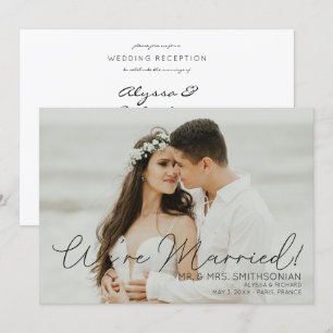 結婚式のお知らせ＆披露宴 黒の招待状 招待状