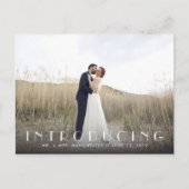 結婚式のお知らせ（新郎新婦ご紹介） 案内ポストカード (正面)