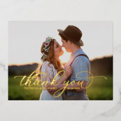 結婚式のお礼の写真箔押しポストカード 箔シーズンポストカード (正面)