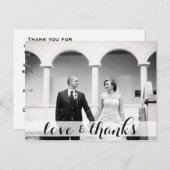 結婚式のお礼はがき、愛と感謝 ポストカード (正面/裏面)