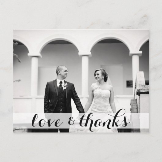 結婚式のお礼はがき、愛と感謝 ポストカード (正面)