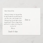 結婚式のお礼はがき - 水辺のカップル サンキューカード (裏面)