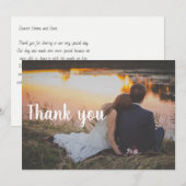 結婚式のお礼はがき - 水辺のカップル サンキューカード (正面/裏面)