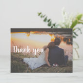 結婚式のお礼はがき - 水辺のカップル サンキューカード (スタンド正面)