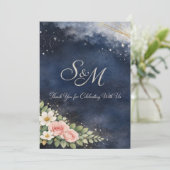 結婚式のお礼カード - エレガントなS&Mデザイン 招待状 (スタンド正面)