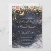 結婚式のお礼カード - エレガントなS&Mデザイン 招待状 (裏面)