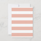 結婚式のお礼カード コーラルとホワイトのストライプ 招待状 (裏面)