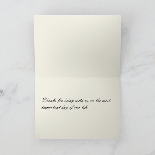 結婚式のお礼カード サンキューカード (内部)