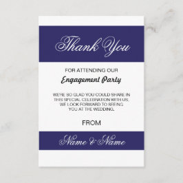 結婚式のお礼カード ネイビーとホワイトのストライプ サンキューカード