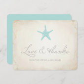 結婚式のお礼カード、ビーチウェディング 招待状 (正面/裏面)