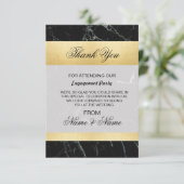 結婚式のお礼カード ブラックマーブル ゴールド アートデコ 招待状 (スタンド正面)