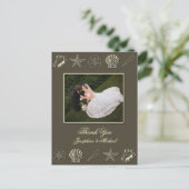 結婚式のお礼カード、写真テンプレート ポストカード (スタンド正面)