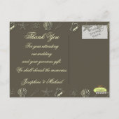 結婚式のお礼カード、写真テンプレート ポストカード (裏面)