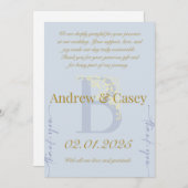 結婚式のお礼カード 招待状 (正面/裏面)