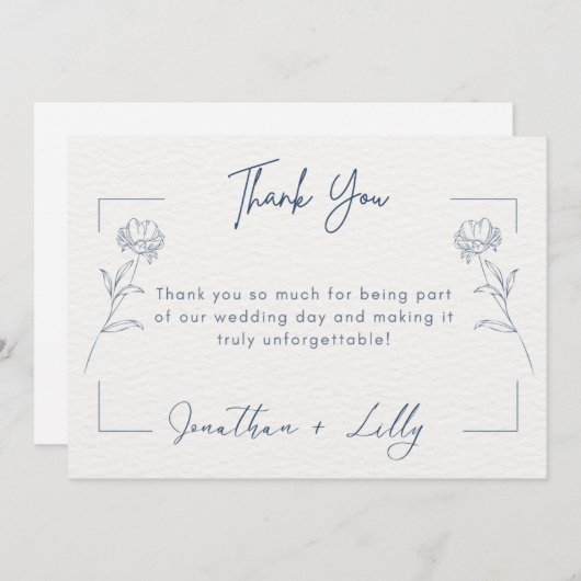 結婚式のお礼カード 招待状 (正面/裏面)