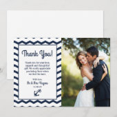 結婚式のお礼カード , 海事用フラットカード サンキューカード (正面/裏面)