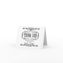 結婚式のお礼カード 黒と白