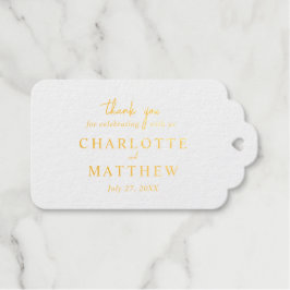 結婚式のお礼ゴールドホイルギフトタグ ギフトタグ