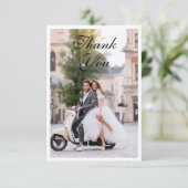 結婚式のお礼フォト モダン シンプル エレガント サンキューカード (スタンド正面)