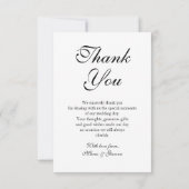 結婚式のお礼フォト モダン シンプル エレガント サンキューカード (裏面)