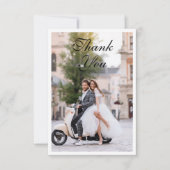 結婚式のお礼フォト 現代的 シンプル エレガント サンキューカード (正面)