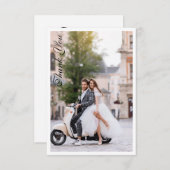 結婚式のお礼フォト 現代的 シンプル エレガント サンキューカード (正面/裏面)