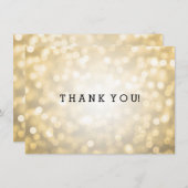 結婚式のお礼メモ ゴールドグリッター ライト サンキューカード (正面/裏面)