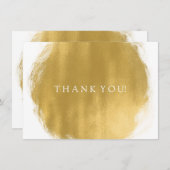 結婚式のお礼メモ ゴールドペイントスタイル サンキューカード (正面/裏面)