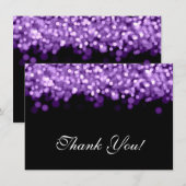 結婚式のお礼メモ パープルライト サンキューカード (正面/裏面)
