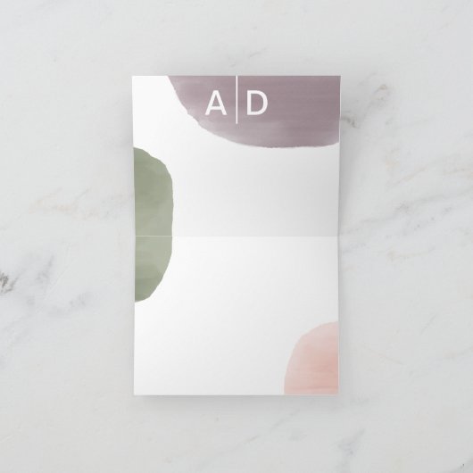 結婚式のお礼状カード、ローズウォーターカラーサークル サンキューカード (内部)