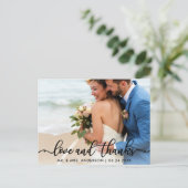 結婚式のお礼 |  フォト 愛と感謝 B ポストカード (スタンド正面)