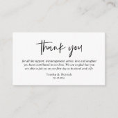 結婚式のお礼、モダンシンプルスクリプト封筒 エンクロージャーカード (正面)