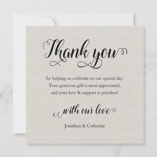 結婚式のお礼 モノグラム写真コラージュ 招待状 (裏面)