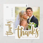 結婚式のお礼 | 写真に重ねた手書きデザイン ポストカード (正面/裏面)