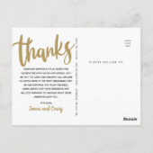 結婚式のお礼 | 写真に重ねた手書きデザイン ポストカード (裏面)